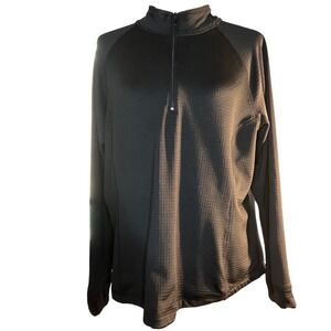 Duluth Trading Co Womens Gray Waffle Knit Quarter Zip Pullover Long Sleeve Large